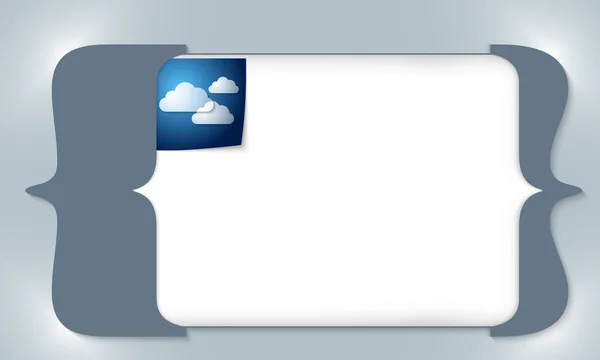 Blå hakparenteser för att ange text med moln — Stock vektor