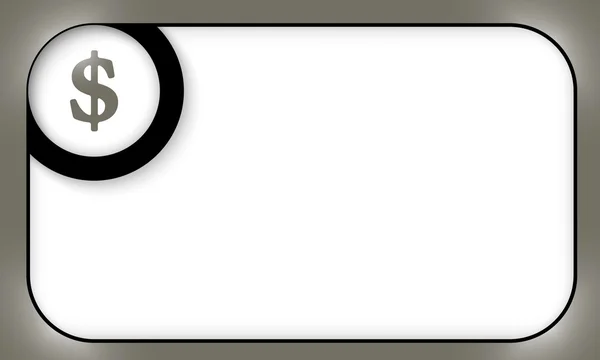 Cadre noir pour saisir du texte avec symbole dollar — Image vectorielle