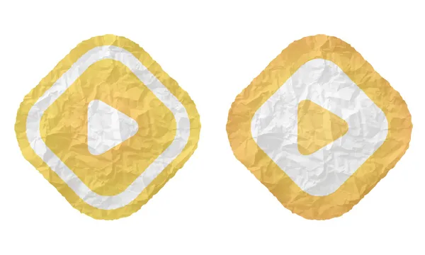 Deux cadres avec texture papier froissé et symbole de jeu — Image vectorielle