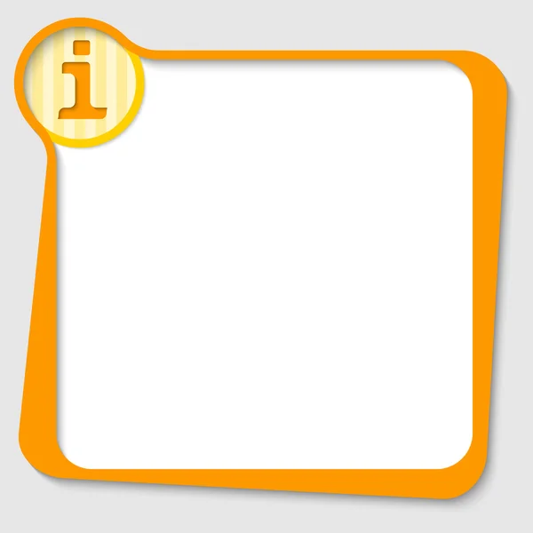 Zone de texte jaune pour tout texte avec symbole info — Image vectorielle