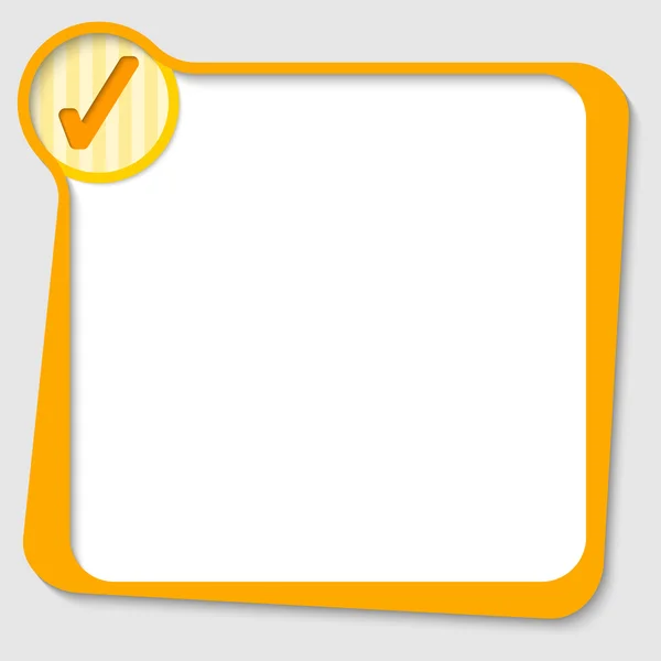 Caixa de texto amarela para qualquer texto com caixa de seleção — Vetor de Stock