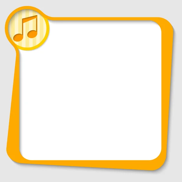 Cuadro de texto amarillo para cualquier texto con símbolo de música — Vector de stock