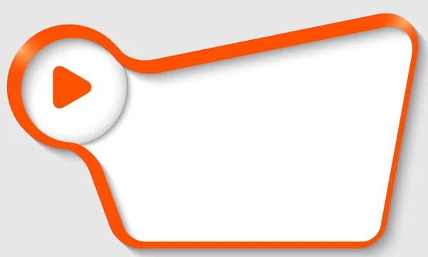 橙色文本框中的任何文本播放符号 — 图库矢量图片