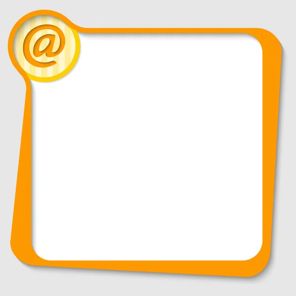 Zone de texte jaune pour tout texte avec symbole e-mail — Image vectorielle