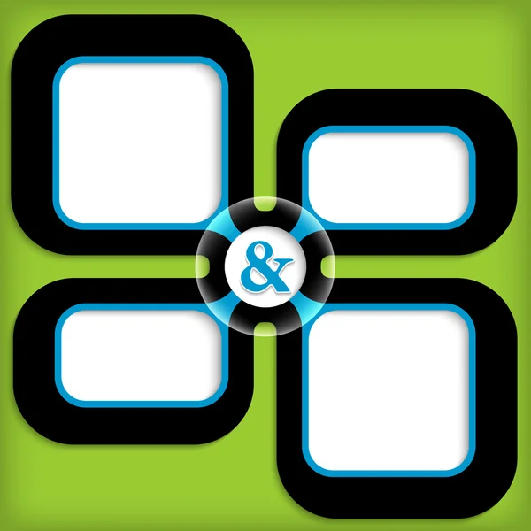 Quatro caixas para inserir texto com ampersand — Vetor de Stock