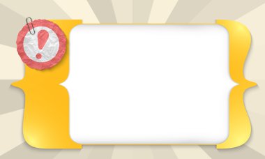 Sarı ünlem işareti ma ile herhangi bir metin girmeden köşeli