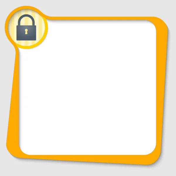 黄色挂锁的任何文本的文本框 — 图库矢量图片