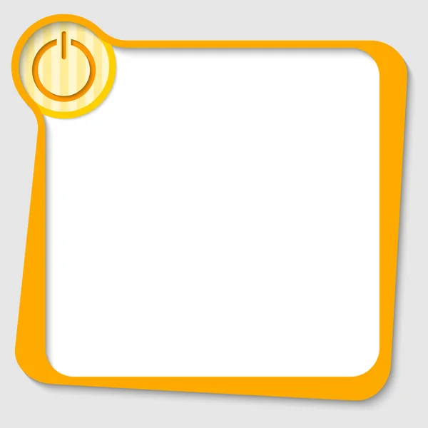 Zone de texte jaune pour tout texte avec bouton d'alimentation — Image vectorielle