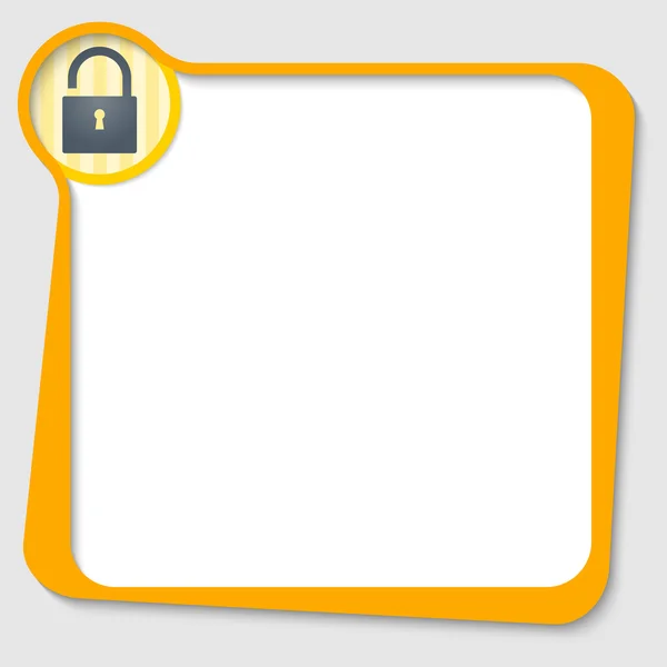 Yellow text box for any text with padlock — Stock Vector