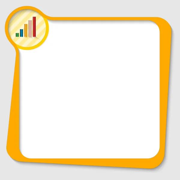 Gelbes Textfeld für beliebigen Text mit Diagramm — Stockvektor