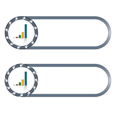 oklar ve grafik ile iki düğme kümesi