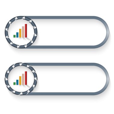 oklar ve grafik ile iki düğme kümesi