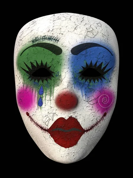 Una Vecchia Maschera Clown Illustrazione — Foto Stock