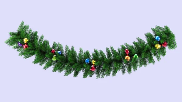 Рождественская Гирлянда Цветными Шариками — стоковое фото