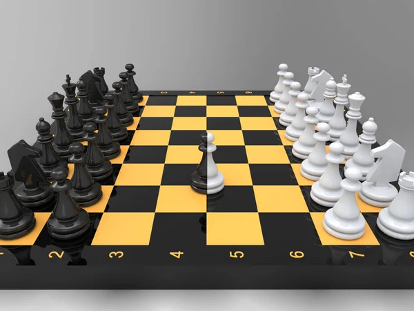 チェス カメレオンだ 3Dイラスト — ストック写真