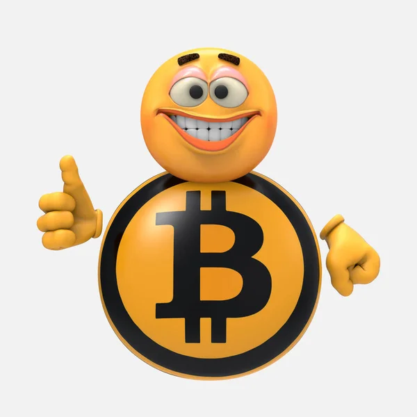 Hangulatjel Bitcoin Illusztráció — Stock Fotó
