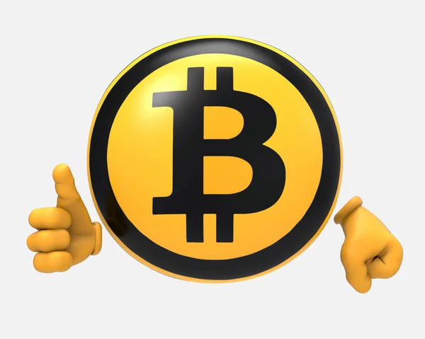 Bitcoin Sorridente Ilustração — Fotografia de Stock