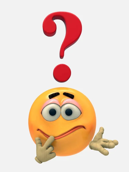 Smiley Face Question Illustration — Stock Photo, Image