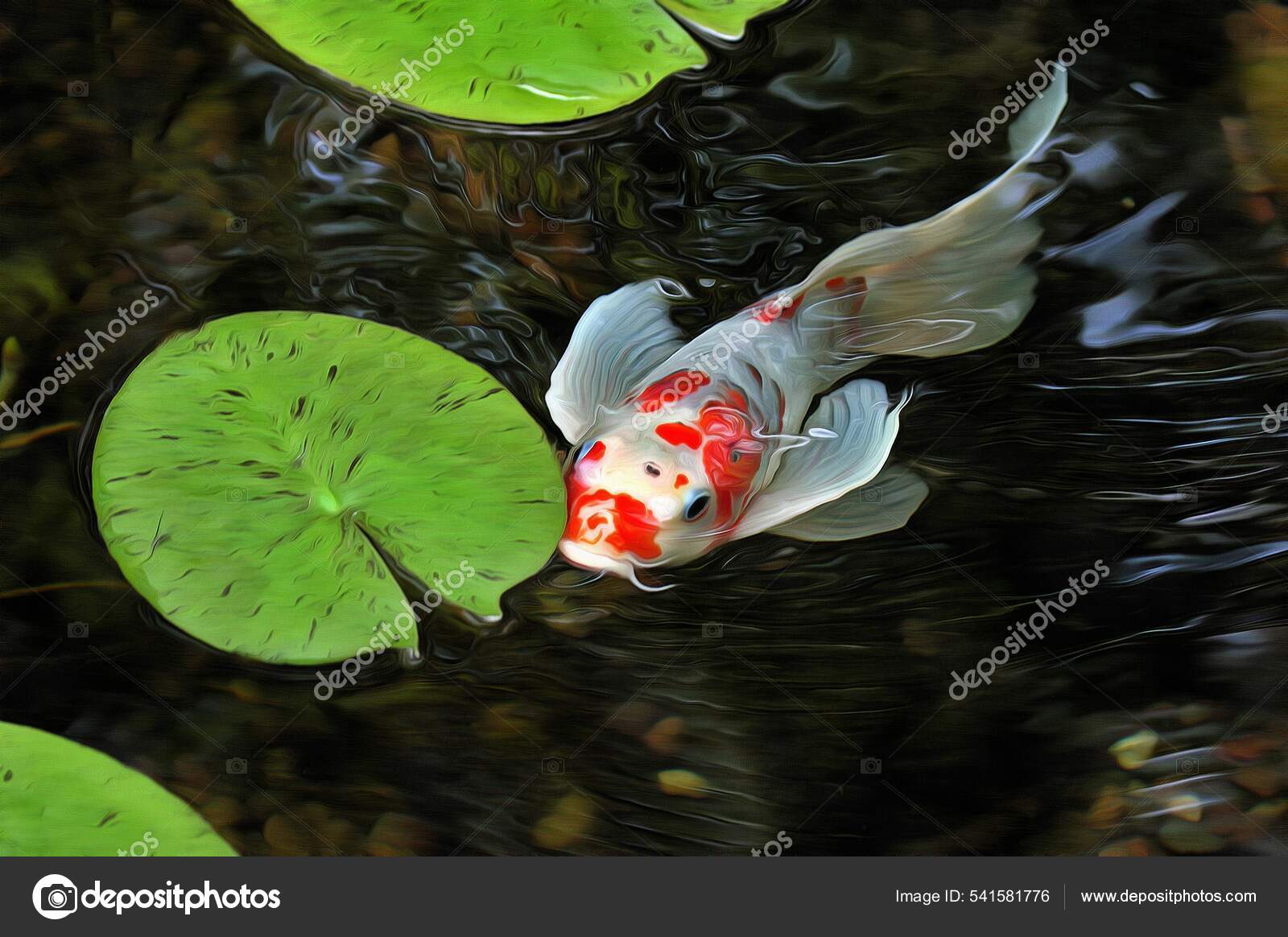Bonito Peixe Koi Japonês — Foto © Dina5 #541581776, image size:1600x1164