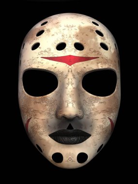 Korku tarzında bir maske. 3d illüstrasyon