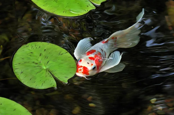 Bellissimo Pesce Koi Giapponese — Foto Stock