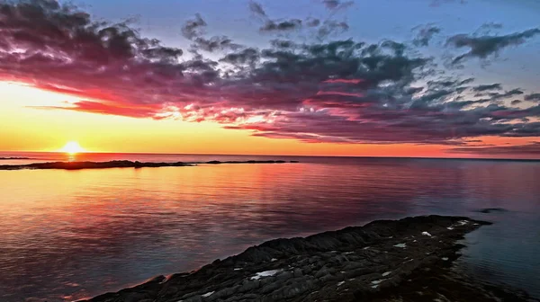 Морской Пейзаж Закатом Солнца — стоковое фото
