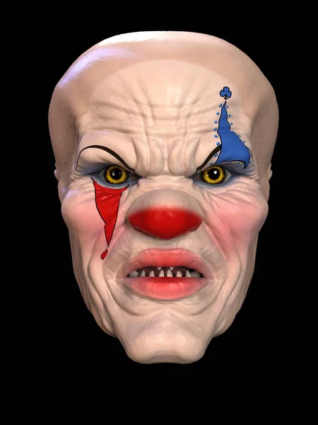 Het Masker Van Een Slechte Clown Illustratie — Stockfoto