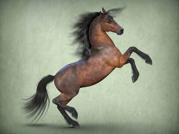 Piękny Brązowy Koń Renderowanie — Zdjęcie stockowe