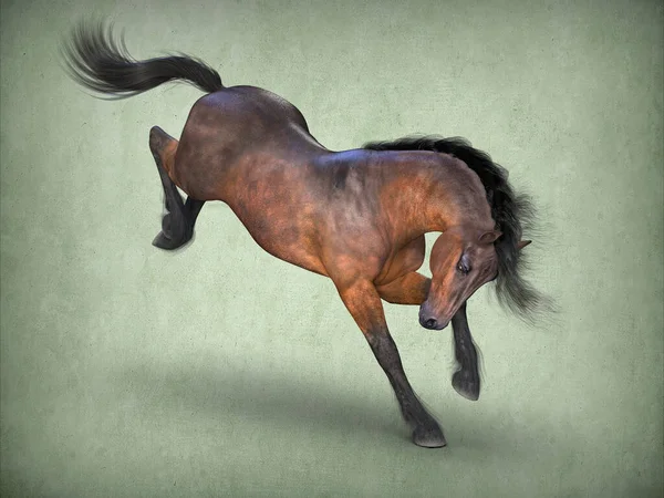 Beautiful Brown Horse Rendering — Stock Photo, Image