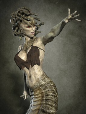Korkunç Gorgon Medusa. 3d illüstrasyon