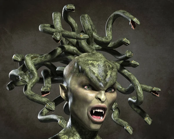 Medusa Gorgon Horrível Ilustração — Fotografia de Stock