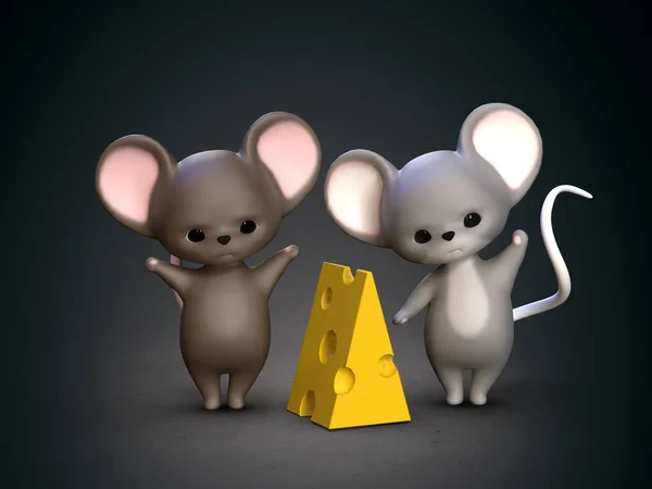Милі Маленькі Миші Ілюстрація — стокове фото