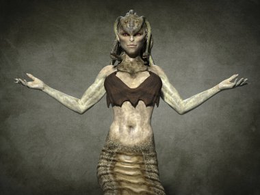 Korkunç Gorgon Medusa. 3d illüstrasyon