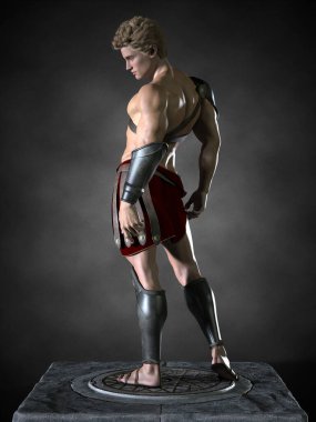 Romalı bir savaşçı. 3d illüstrasyon.