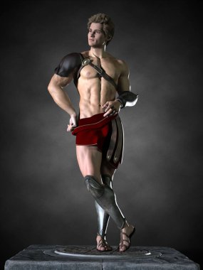 Romalı bir savaşçı. 3d illüstrasyon