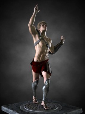 Romalı bir savaşçı. 3d illüstrasyon