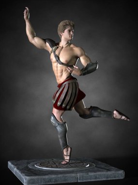 Romalı bir savaşçı. 3d illüstrasyon