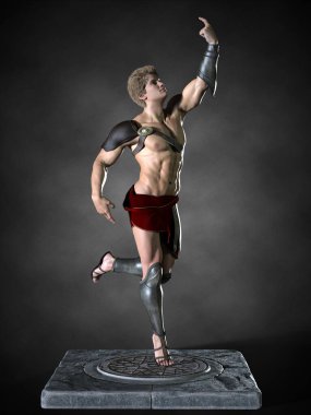 Romalı bir savaşçı. 3d illüstrasyon