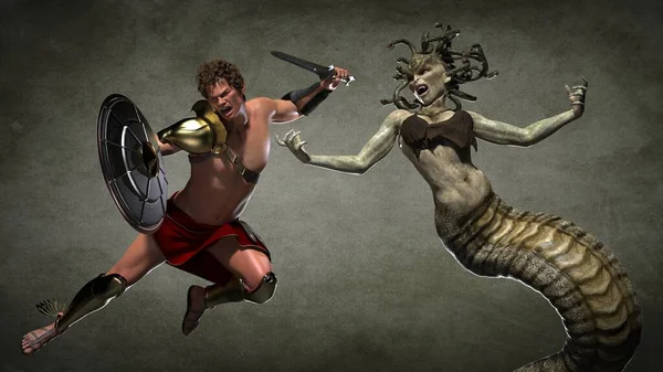 Perseu Medusa Gorgon Ilustração — Fotografia de Stock