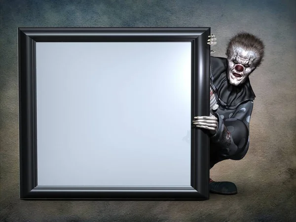 Скрывающийся Злой Клоун Иллюстрация — стоковое фото