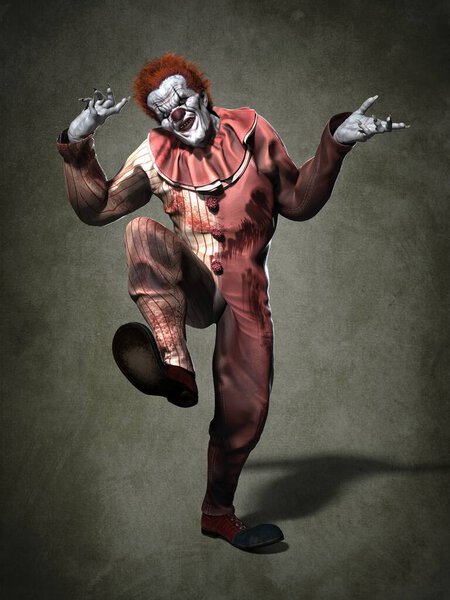 A very angry clown. 3d illustration