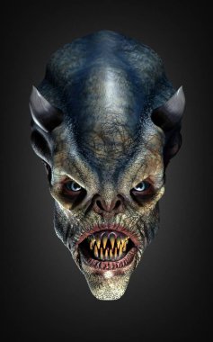 Korkunç bir maske. 3d illüstrasyon