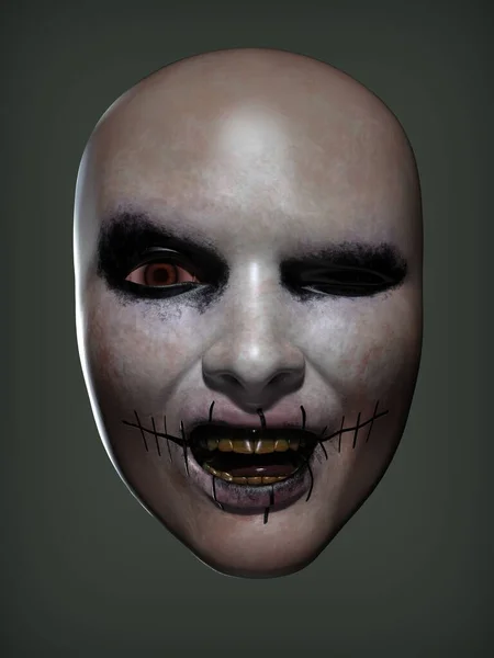 Una Máscara Aterradora Ilustración —  Fotos de Stock