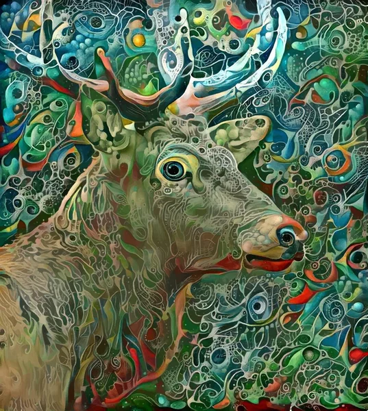 Forest Deer Abstract Illustration — Stock Photo, Image