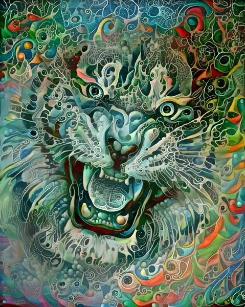 Μια Θυμωμένη Τίγρη Περίληψη Εικονογράφησης — Φωτογραφία Αρχείου
