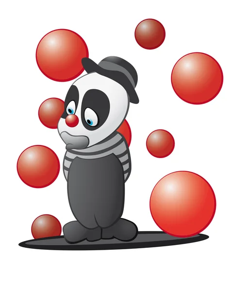 Sad mime of red balls — Stock Vector