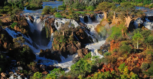 Panorama de cascade d'Epupa, Namibie Images De Stock Libres De Droits
