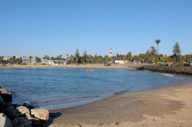 plaj sahnesinde swakopmund, Namibya