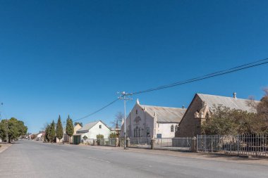 FRASERBURG, GÜNEY AFRİKA - SEP 3, 2022: Fraserburg, Kuzey Burnu Karoo 'da bir sokak sahnesi...