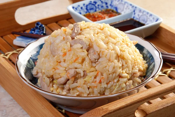 Arroz frito de carne desfiado — Fotografia de Stock